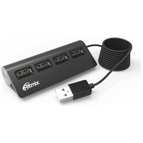Разветвитель USB usb хаб Ritmix CR-2400 Black 101800₽