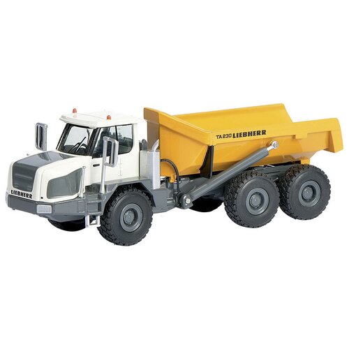 Модель спецтехники Liebherr dumper, цвет: желтый. Масштаб 1/87