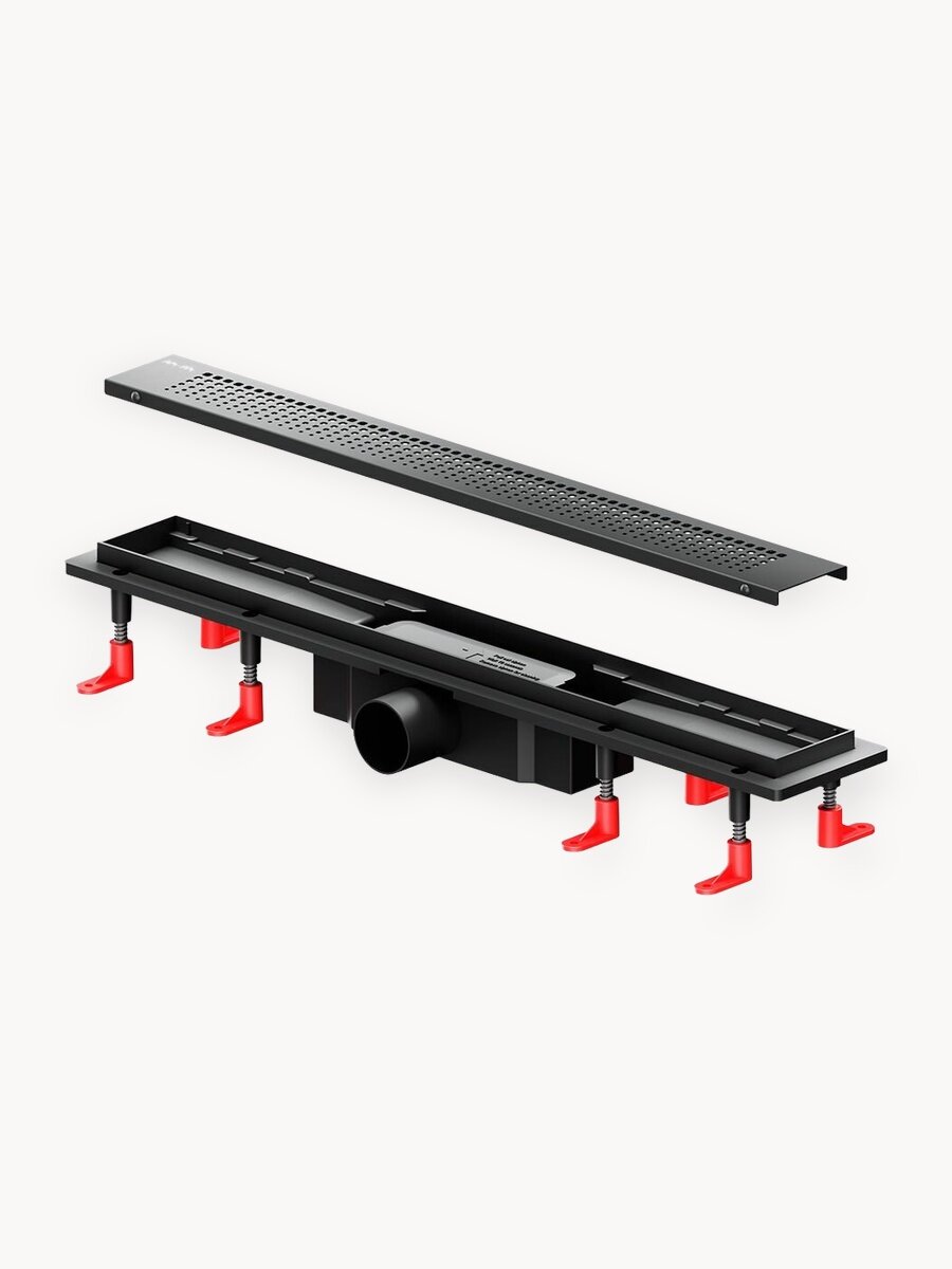 Трап для душа AM.PM PrimeFlow, 60x66 см, черный, матовый, нержавеющая сталь, ABS