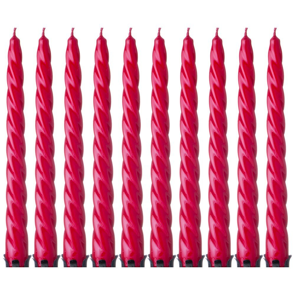 Набор свечей Adpal из 10 шт. лакированный красный h = 23 см (348-644)