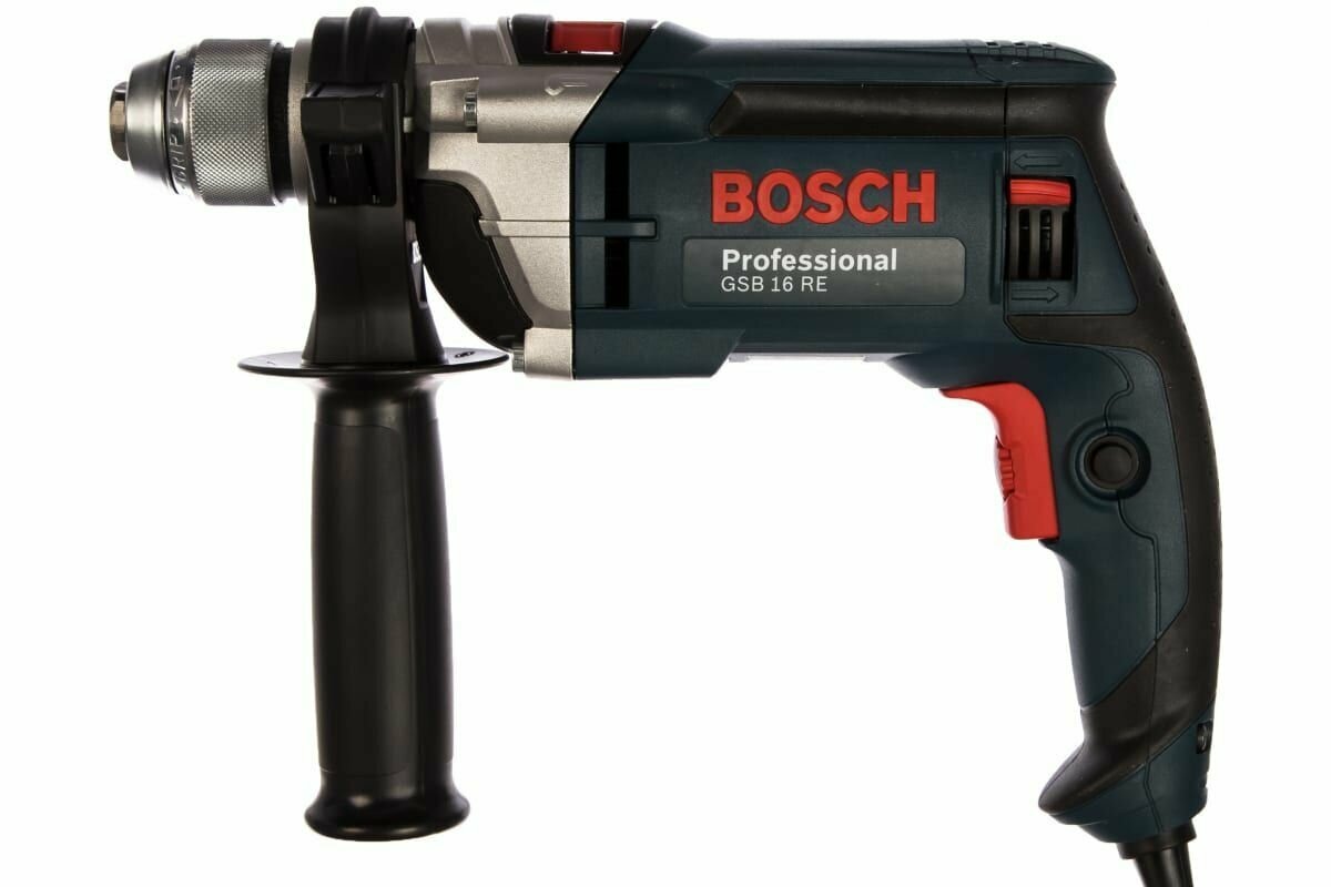 Дрель BOSCH ударная GSB 16 RE (750Вт, БЗП 1.5-13мм, 0-2800об/мин, 0-47600уд/мин, реверс) 2.2кг кейс - фотография № 1