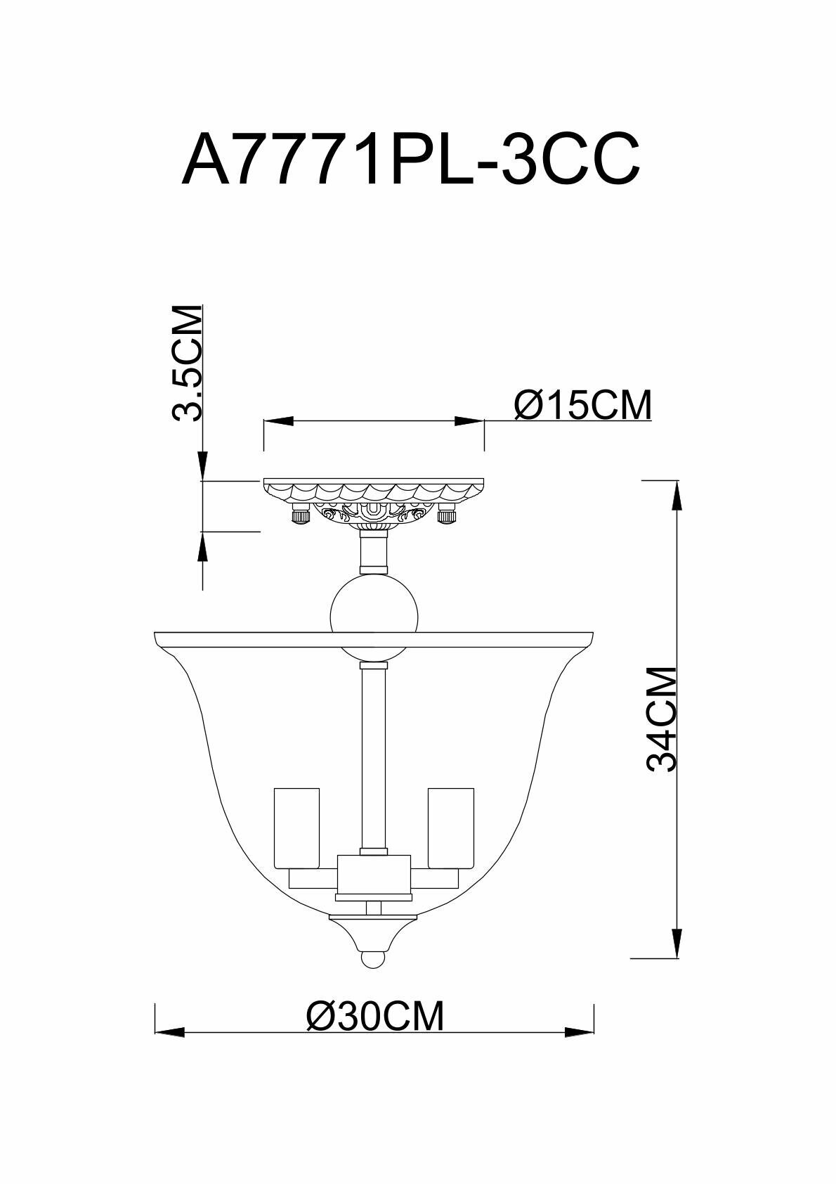 Люстра Arte Lamp BELL A7771PL-3CC - фото №14