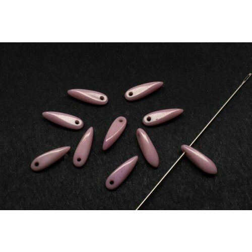 Бусины Dagger beads 11х3мм, отверстие 0,8мм, цвет 03000/14494 лиловый глянцевый, 736-022, 10шт