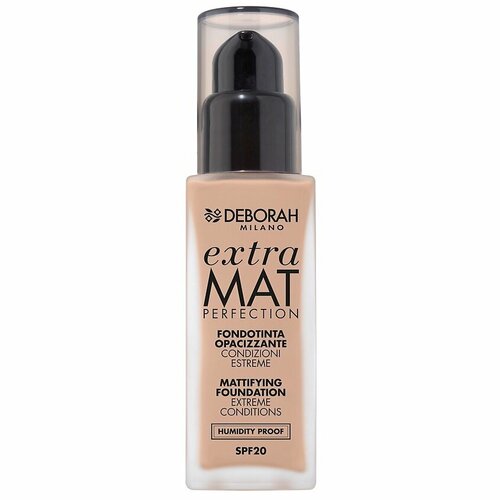 тональная основа матирующая deborah milano formula pura extra mat foundation тон 02 бежевый 30 мл Тональная основа матирующая, Deborah Milano, FORMULA PURA EXTRA MAT FOUNDATION, тон 02 бежевый, 30 мл