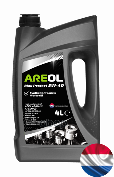AREOL Areol Max Protect 5W-40 (4L)_Масло Моторное! Синт Acea A3/B4, Api Sn/Cf, Vw 502.00/505.00, Mb 229.3