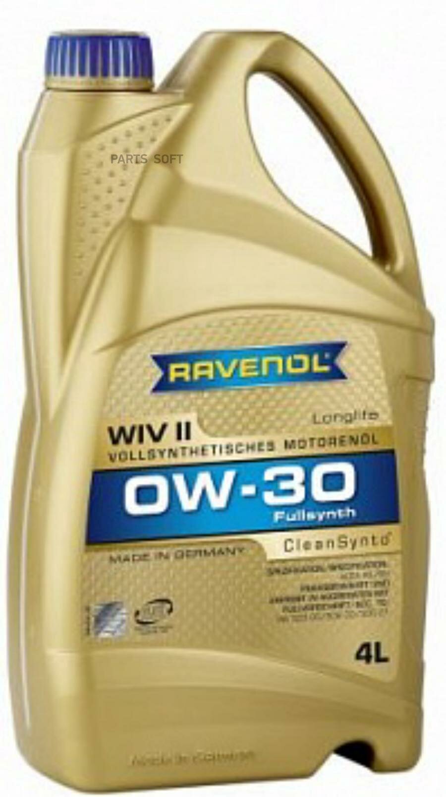 Моторное масло RAVENOL WIV II SAE 0W-30 ( 4л) new RAVENOL / арт. 111110100401999 - (1 шт)