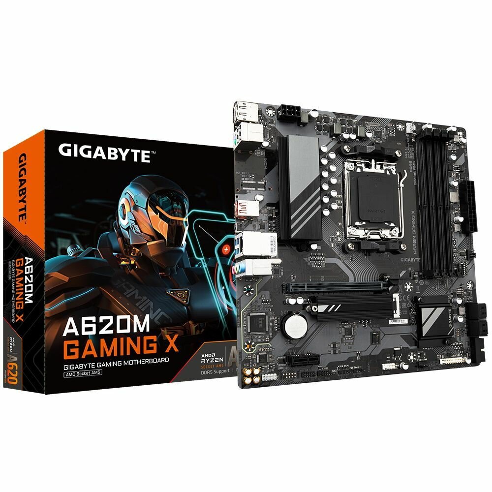 Материнская плата Gigabyte A620M GAMING X, Socket AM5, AMD A620, 4xDDR5-5200, mATX, RTL