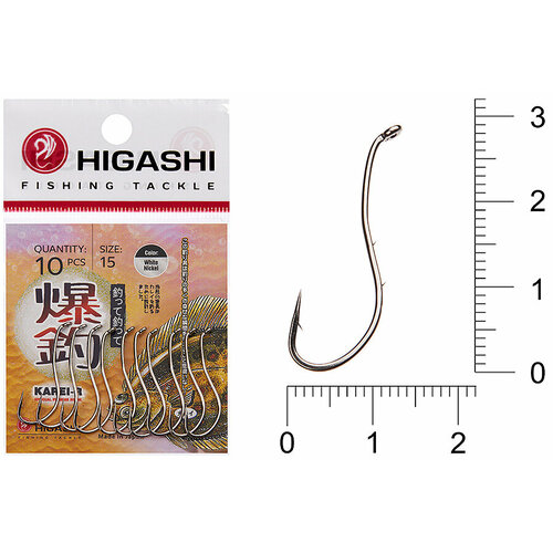 фото Higashi крючок higashi karei r #15 #white nickel