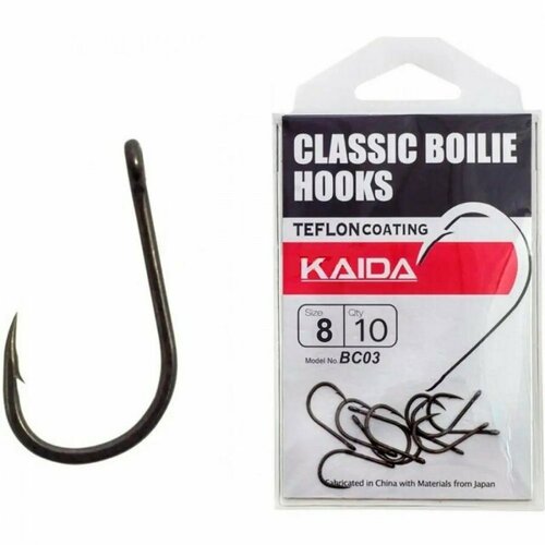 фото Крючки карповые kaida classic boilie hooks bc03 №8 (уп.10шт)