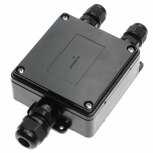 Бокс Jinwei JXH20A-W2 о/п 3 (1+2) ввода IP68 черный (2 шт. в комплекте)
