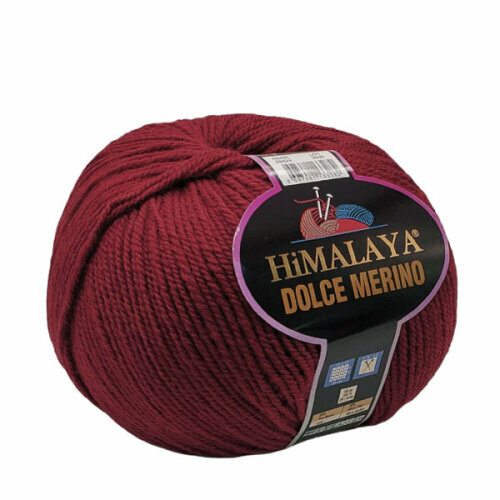 фото Пряжа himalaya "dolce meri̇no" 50% шерсть мериноса, 50% микрофибра, 100гр/230м, (59424 темно-красный) 1 упаковка (10 мотков)