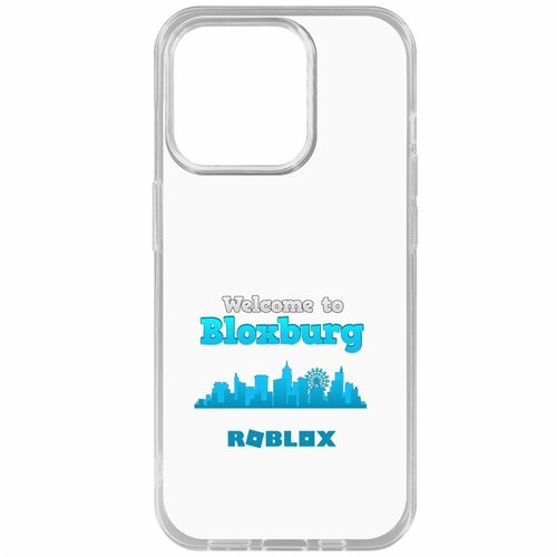 Чехол накладка Krutoff Clear Case Roblox Блоксбург для iPhone 15 Pro