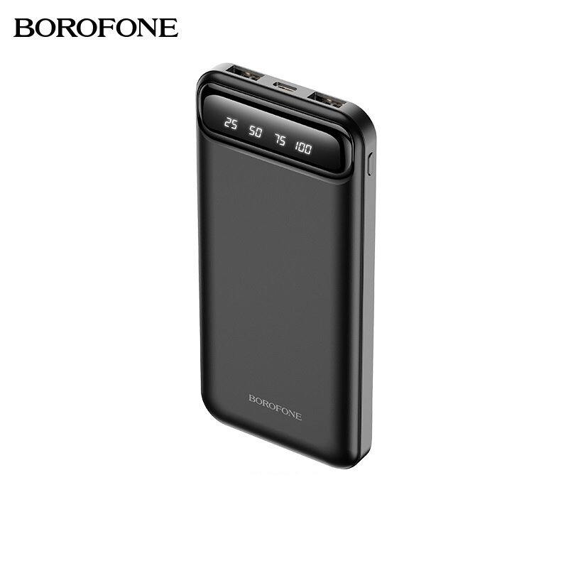 Внешний аккумулятор 10000mAh 2USB 2.0A Li-pol батарея LED Borofone BJ14 Black