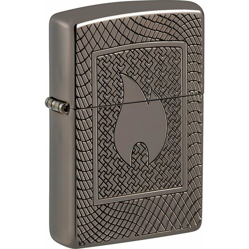 Зажигалка ZIPPO Armor® с покрытием Black Ice®, латунь/сталь, чёрная, 29x10x60 мм