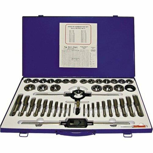 БМ Набор для нарезания резьбы 45 предметов металлический футляр 650145 16155₽