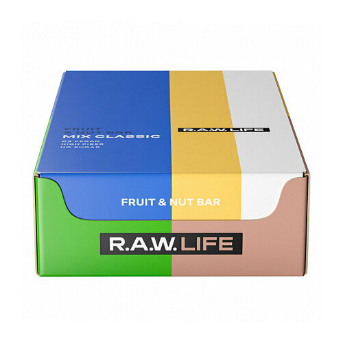 Raw Life Набор  Classic, 15 грамм батончики без сахара банановый пай 15шт х 47г без сахара без глютена веган r a w life