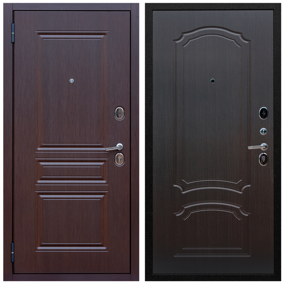 фото Входная дверь Армада Экстра МДФ 10 мм ФЛ-243 Лиственница шоколад; МДФ 6 мм ФЛ-140 Венге