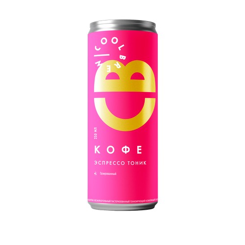 Холодный газированный кофе Эспрессо-тоник без сахара в банке / Coolbrew, 4 банки по 0.25л / Кофейный напиток