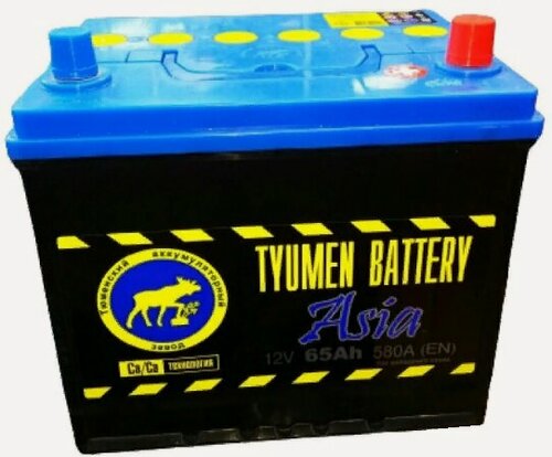 Изображение товара Аккумулятор автомобильный TYUMEN BATTERY ASIA 65 А/ч 580 А обр. пол. Азия авто (231x173x223) с бортиком