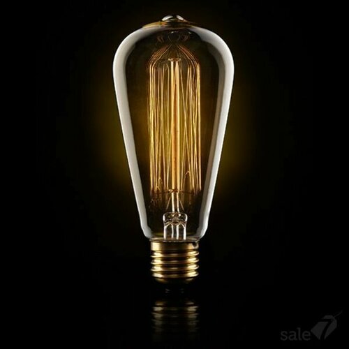 Лампа (лампочка) накаливания Эдисона Danlamp, E27, 60 Вт, теплый белый