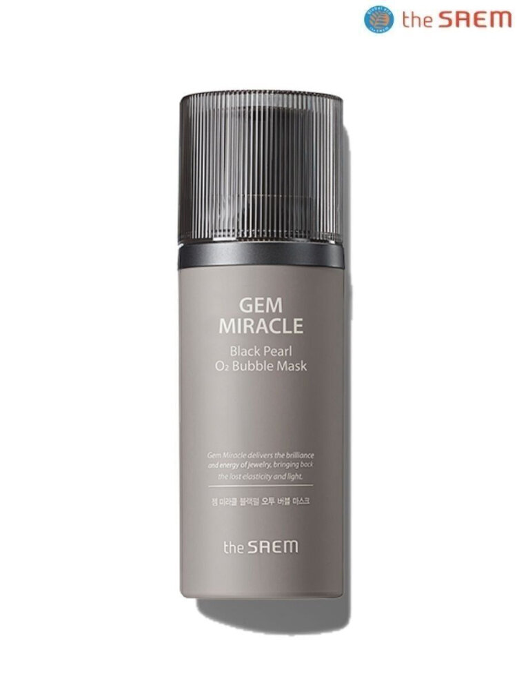 The Saem Маска кислородная Gem Miracle Black Pearl O2 Bubble Mask с экстрактом жемчуга, 105 гр.