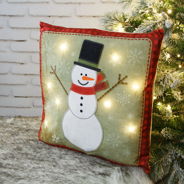 фото Peha Новогодняя подушка с лампочками Nelson Frosty 45*45 см, на батарейках CU-10315