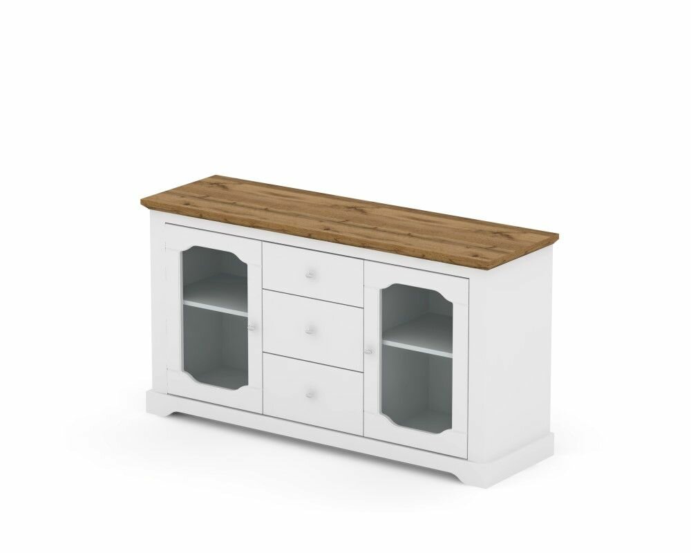 фото Комод с дверями из с закаленного стекла ТМ дэфо ADELE, 146x44x79