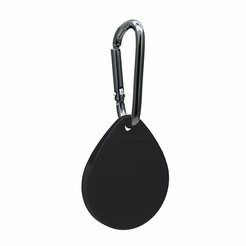 Чехол брелок MyPads защитный силиконовый для смарт метки Apple AirTag с карабином черный