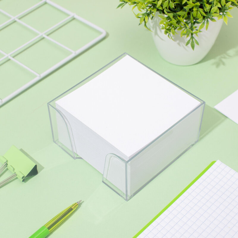 фото Блок для записей в подставке комус в стакане 9х9х5 белый блок 100 г, 100