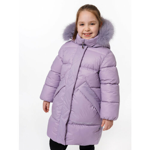 фото Куртка аксарт зимняя, размер 116, фиолетовый