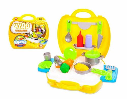 Игровой набор ABtoys Чудо-чемоданчик, Кухня, 21 предмет (PT-00458)