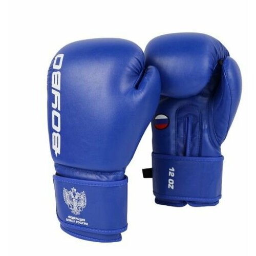фото Перчатки боксерские boybo titan ib-23-1 кожа (одобрены фрб), синий (12 oz)