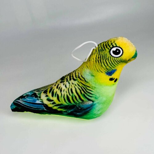Мягкая игрушка/ зеленый попугай принт 3D / размер 26см