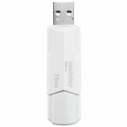 Флеш-диск 16GB SMARTBUY Clue USB 2.0, белый, SB16GBCLU-W