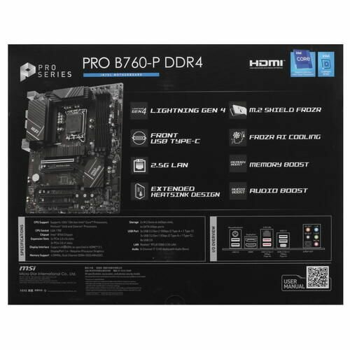 Материнская плата MSI PRO B760-P DDR4