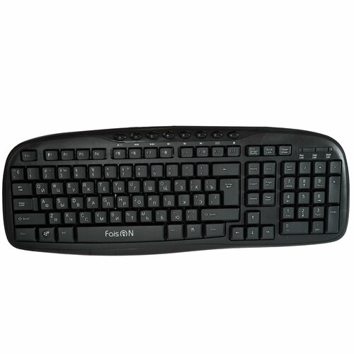 Клавиатура проводная FaisON EASY MEDIA KB111 мембранная 15 м цвет чёрный 60600₽