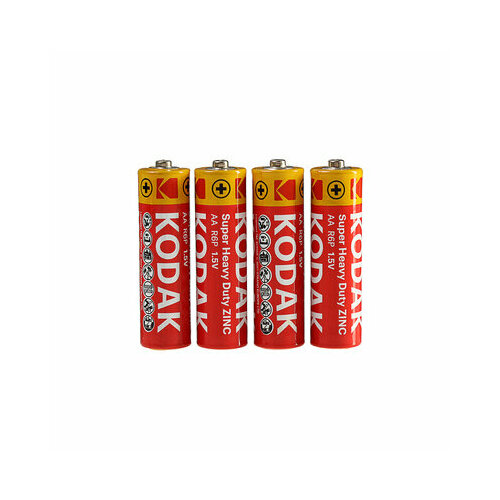 Батарейка солевая Kodak Super Heavy Duty, AA, R6-4S, 1.5В, спайка, 4 шт. батарейка солевая kodak super heavy duty aa r6 4s 1 5в спайка 4 шт