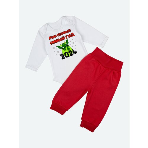 Комплект одежды  Наши Ляляши, размер 62, белый, красный