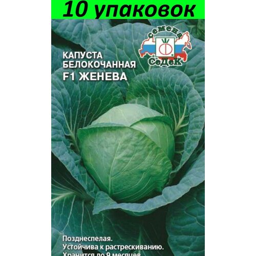 Семена Капуста белокочанная Женева F1 10уп по 0,05г (Седек)