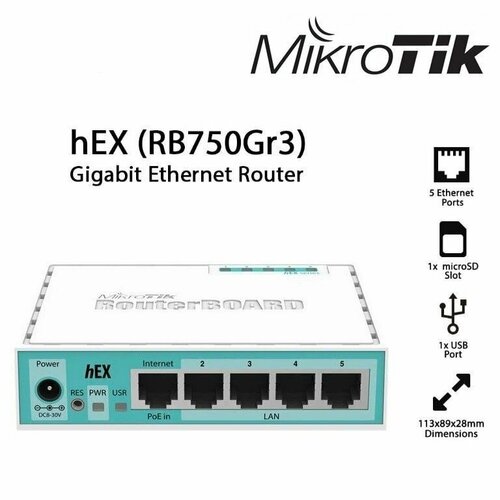 Маршрутизатор Mikrotik hEX 805000₽