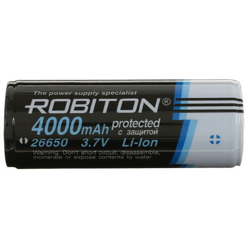 Аккумулятор Li-Ion 4000 мА·ч 36 В ROBITON 26650-4000 с защитой
