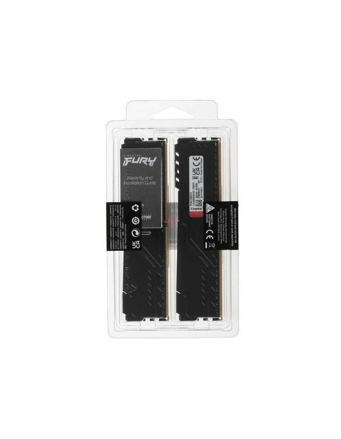 Оперативная память для компьютера 16Gb (2x8Gb) PC4-25600 3200MHz DDR4 DIMM CL16 Kingston FURY Beast Black (KF432C16BBK2/16)