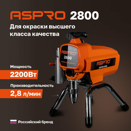 Безвоздушный окрасочный аппарат ASPRO-2800 безвоздушный окрасочный аппарат dino power x24 2 4 л