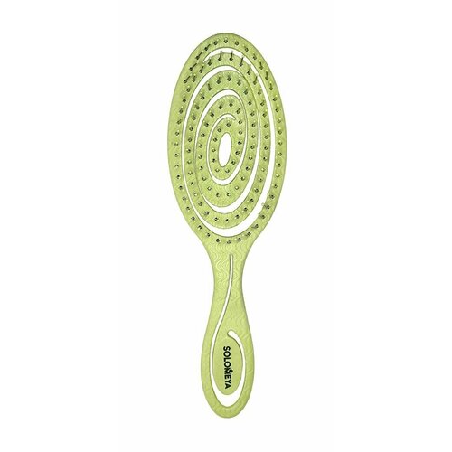 Подвижная био-расческа для волос Solomeya Detangling Bio Hair Brush Green
