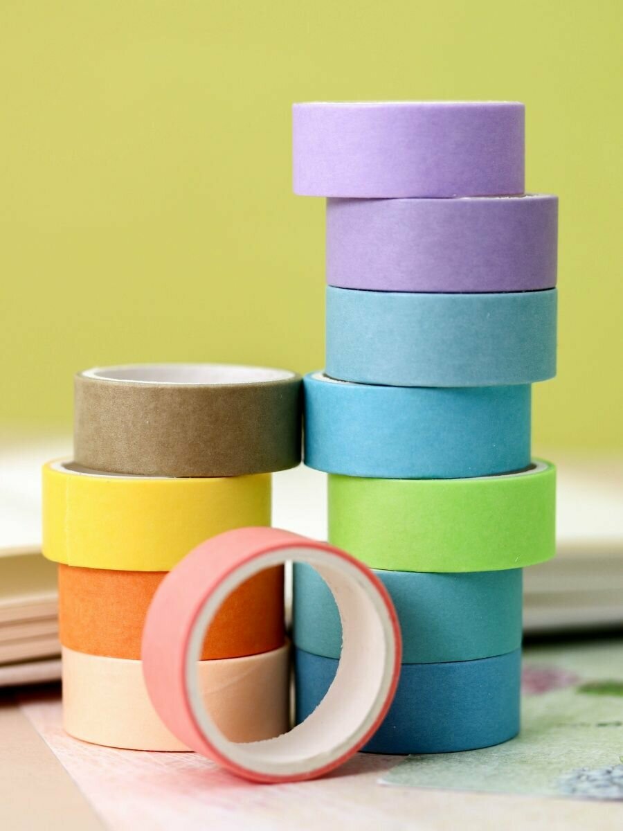 фото Набор декоративных бумажных скотчей Rainbow max mix