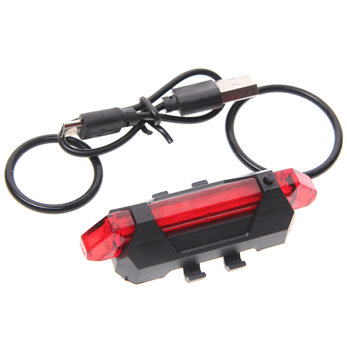 Фонарь велосипедный задний USB кабель с аккумулятором 918mAh 2 режима красный Led