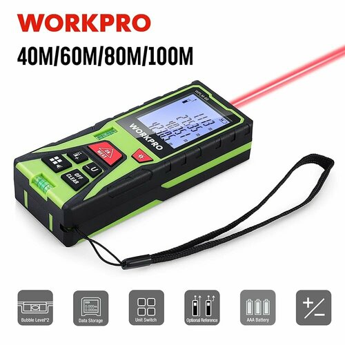 Лазерный дальномер WorkPro, 100м