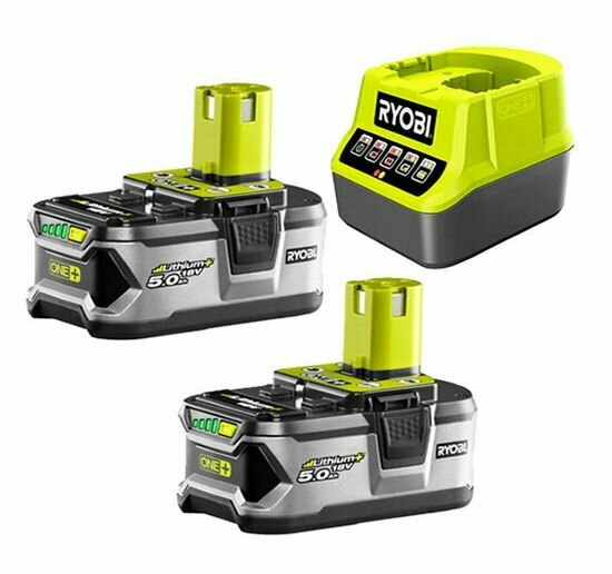 Аккумулятор Ryobi ONE+ Li-Ion 2 АКБ 5.0Aч + ЗУ RC18120, RC18120-250