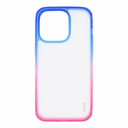 Силиконовый чехол Hoco Gradient для Apple iPhone 14 Pro, розовый с голубым прозрачный силиконовый чехол hoco для iphone 14 pro