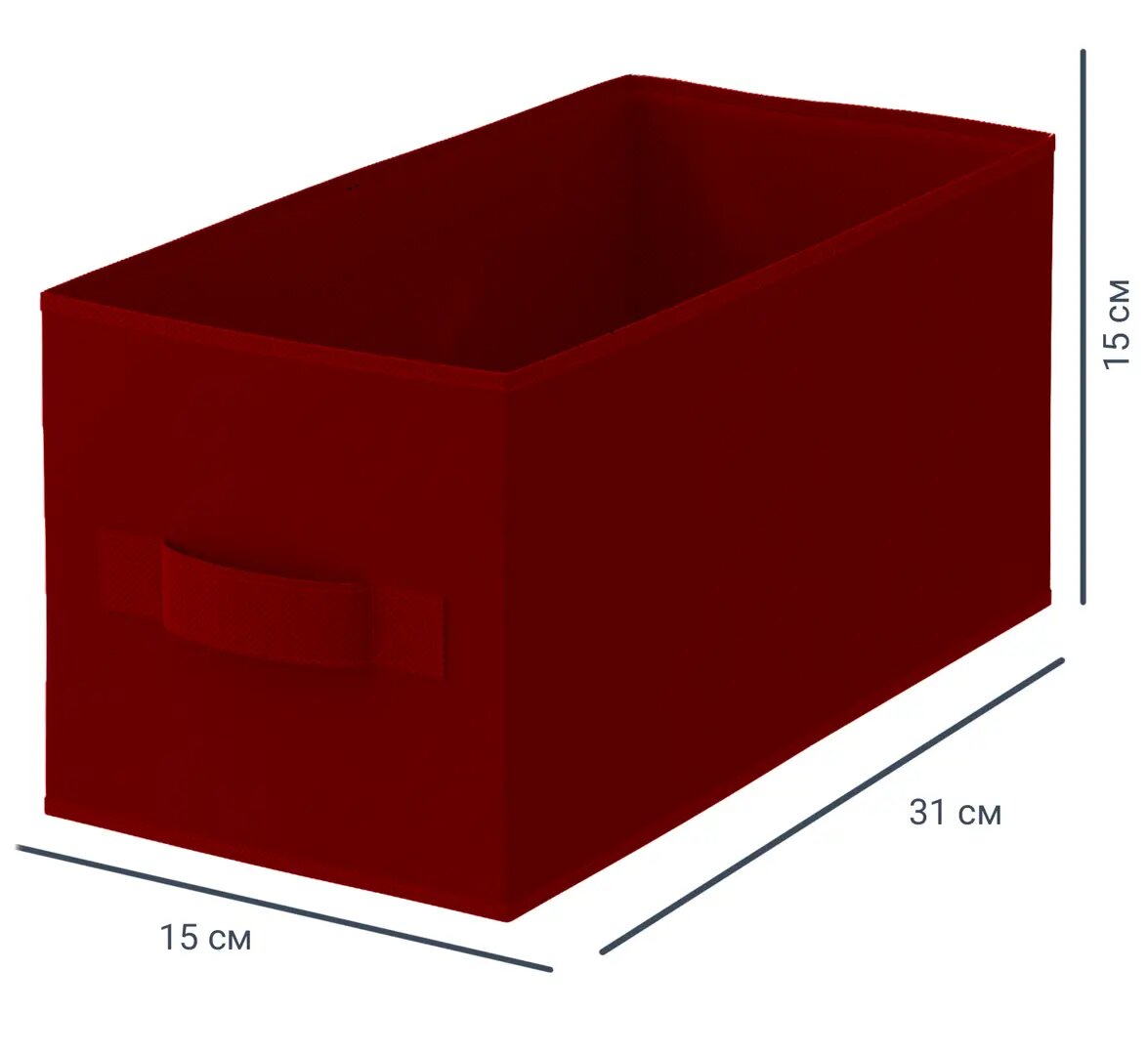 Короб Spaceo KUB 15x15x31 см 6.9 л полипропилен цвет красный